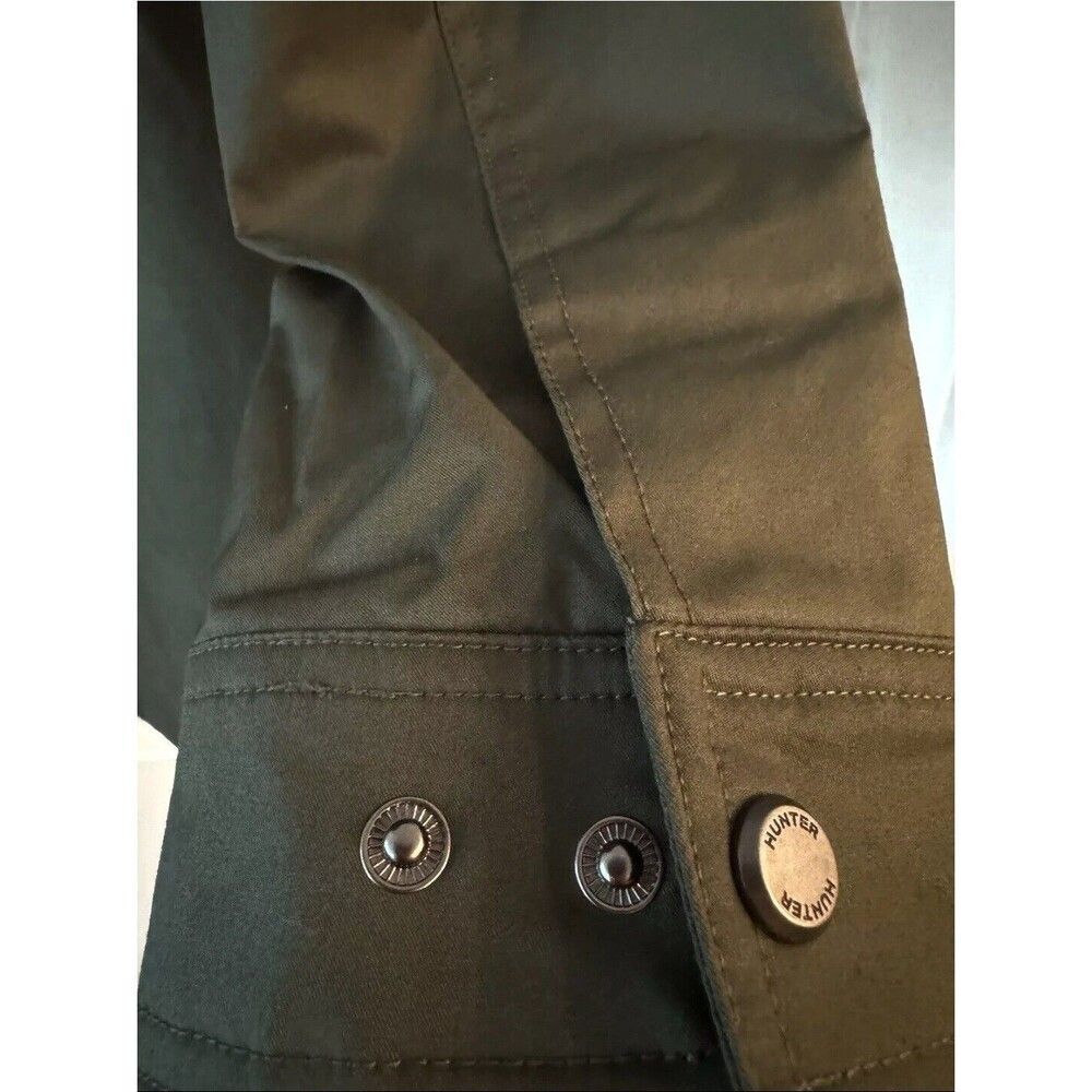 HUNTER Women's S Cotton Smock Hooded Rain Jacket Water Resistant Olive Green NEW - Picture 8 of 16